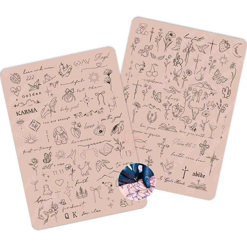 3mm Thick Tattoo Fake Skin Double Sides Pre-printed Fine Line