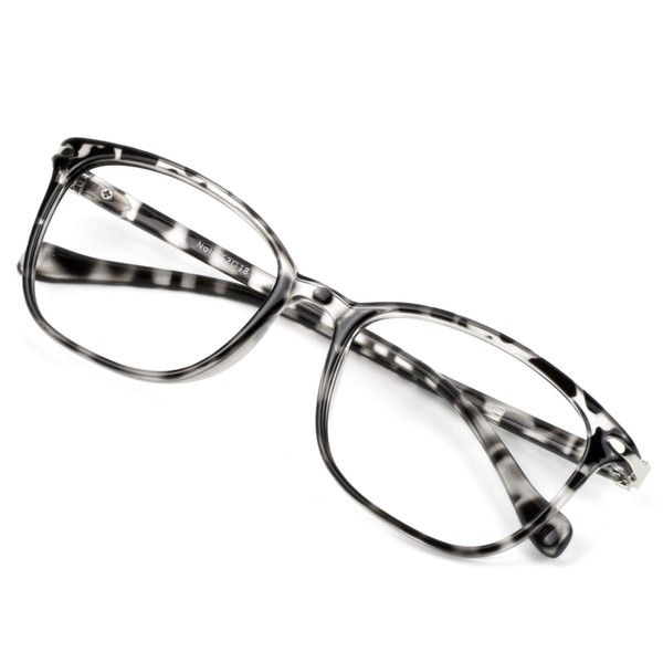 VisionGlobal Blue Light Blocking Glasses for Women/Men, Anti Eyestrain, Computer Reading, TV Glasses, Stylish Square Frame, Anti Glare(Leopard,+0.25 Magnification)
