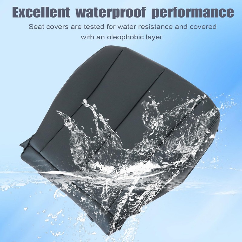 FZJDSD Black Driver Side Bottom Microfiber Leather Replacement Seat Cover