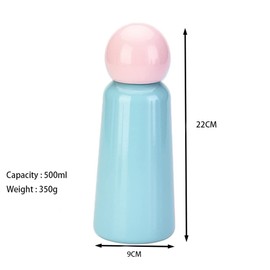 FAFAXOXO 17 oz About 500 ML Stainless Steel Water Bottle - Vacuum Insulated Water Bottle -Hot&cold Drink Metal Water Flask,BPA Free (Powder blue)
