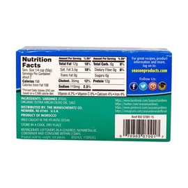 Season Skinless and Boneless Sardines in Organic Extra Virgin Olive Oil, 4.375 Ounce