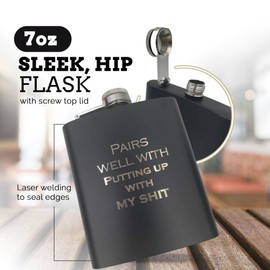 Pairs Well Flask, Funny Gifts for Dad, I'm Sorry Gifts for Men, Funny Husband Gift from Wife, Gag Gift for Boyfriend (S)