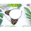 Leopard Grain Cat Ears Headband Brown