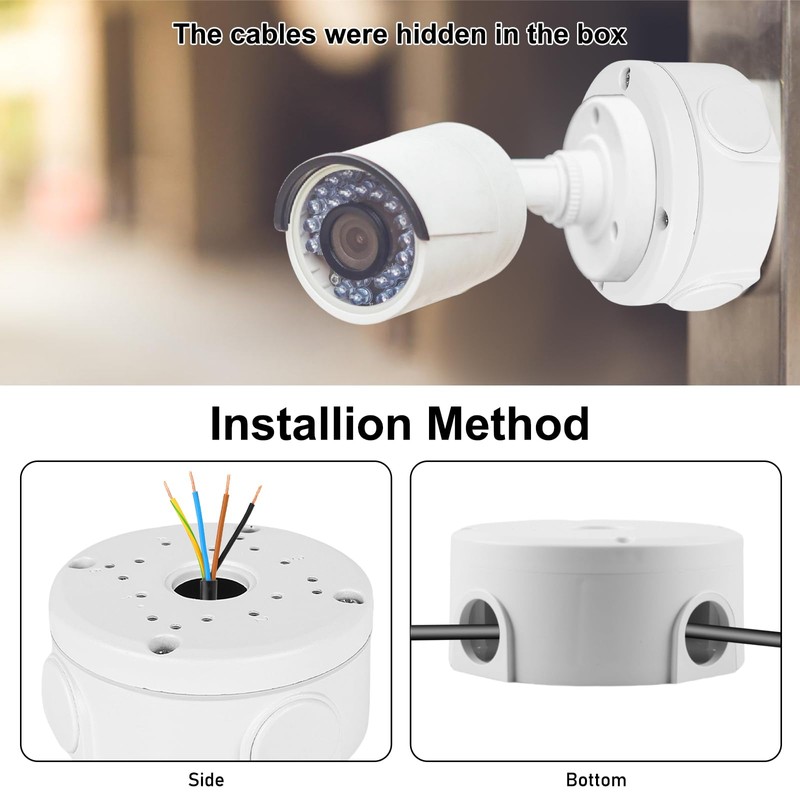 4 Pcs Camera Junction Box: Waterproof Junction Box for Security