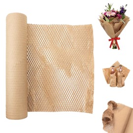 Honeycomb paper Packaging Material, 30cm X 30M Brown Packing Paper, Packing Paper Cushioning Wrap, Kraft Packing, for Gift Packing, shipping, and packing Moving Breakables
