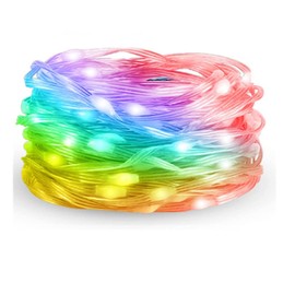 paulzhang DC12V WS2811/WS2812 Pebble Pixel Lights String Seed Pixel Roll 1000LEDS Fairy Lights String 328ft for Indoor Outdoor Home, Garden and Courtyard Decoration (Clear Wire 10cm Pitch)