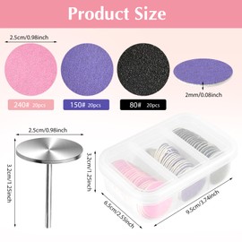 TIESOME Pack of 61 Sanding Discs Pedicure, 25 mm Feet Grinder Sandpaper Sanding Discs Replacement Sandpaper Disc Tool Sanding Discs for Hard Dead Skin Cracked Heel (Style 2)