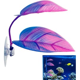 Jowxsx Purple Betta Hammock - Betta Leaves | Simulated Aquarium Decorations Betta Bed | Fish Leaves| Tank Decor, for Flounder, Clownfish, Guppy| Vivid Suction Cup Mounted Betta Fish Aquarium Plants