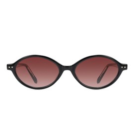 TIJN Olisa Retro Oval Sunglasses for Women Men,Polarized UV Protection Shades,Stylish Frame Sun Glasses(Black/Maroon)