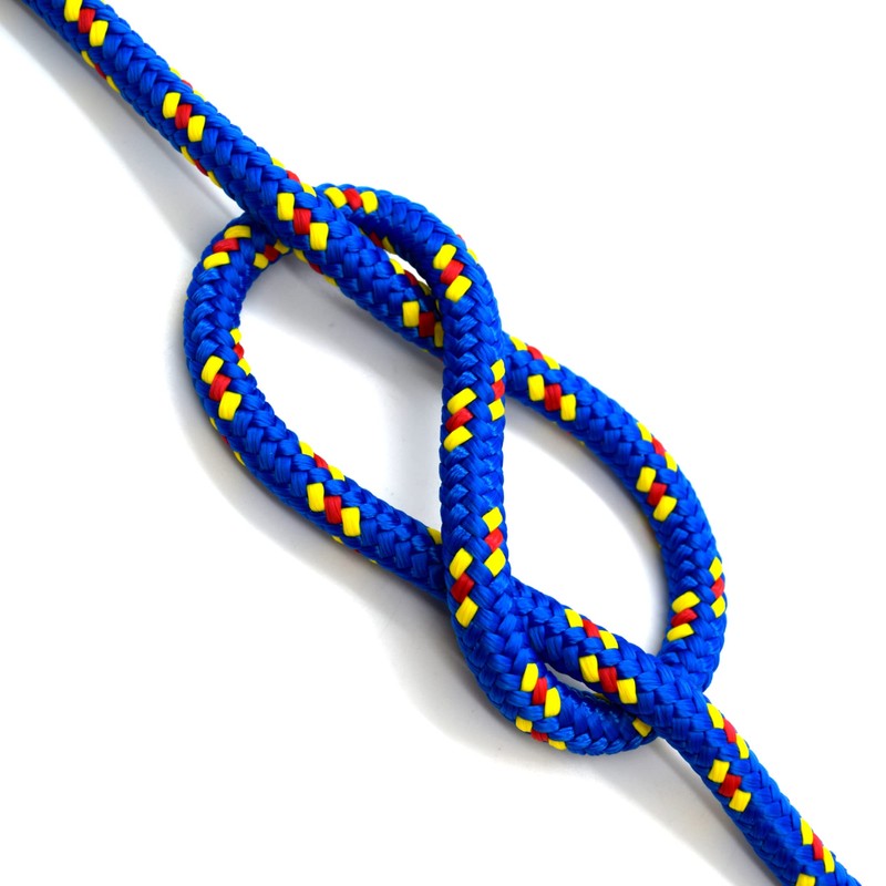 Blue & Yellow Polypropylene Rope, Solid Braided Poly Rope Cord
