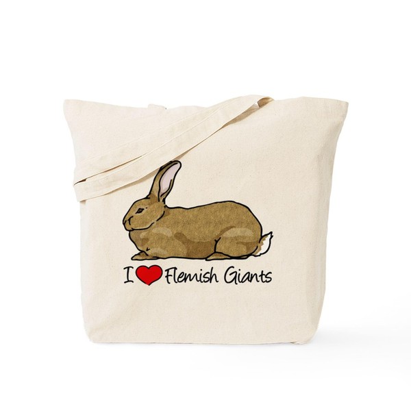 CafePress I Heart Flemish Giant Rabbits Tote Bag Natural Canvas