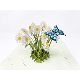 Daisy and Butterfly,WOW Greeting Pop Up 3D Card For All Occasions,Birthday, Love, Christmas, Mother's Day, Good Luck, Congrats, Get Well,Handcrafted With Love,Proud USA Brand (Style 2)