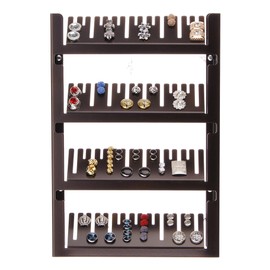 Angelynn's Wall Mounted Large Statement Finger Ring Holder Display, Cufflink/Cuff Link Storage, Hanging Closet Body Jewelry Organizer Men and Women, Jaymes Rubbed Bronze 9" x13 1/4"