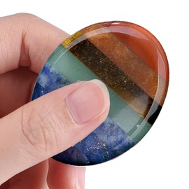 GUJOXILA Chakra Crystals Stones Healing Stones Gemstones Worry Stones Thumb Healing Crystals Polished Crystal Stone Oval Palm Stone Spiritual Meditation Stress Relief