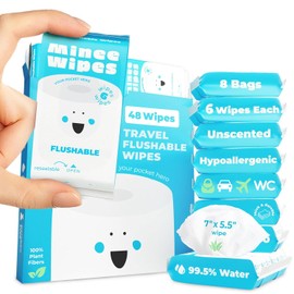 MOONIES Toallitas húmedas desechables de viaje increíblemente compactas - 99,5% agua y aloe - Seguras para pieles sensibles, hipoalergénicas y sin perfume - Imprescindibles de viaje para adultos.