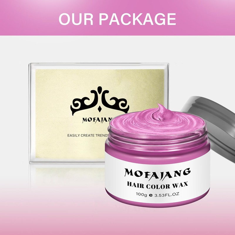 Temporary Pink Hair Color Wax, Washable Temporary Hair Dye for