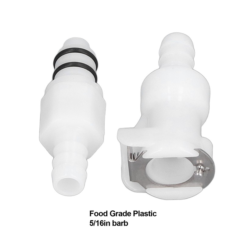Plastic Hose Quick Connector 5/16 Tube with Shut Off Food