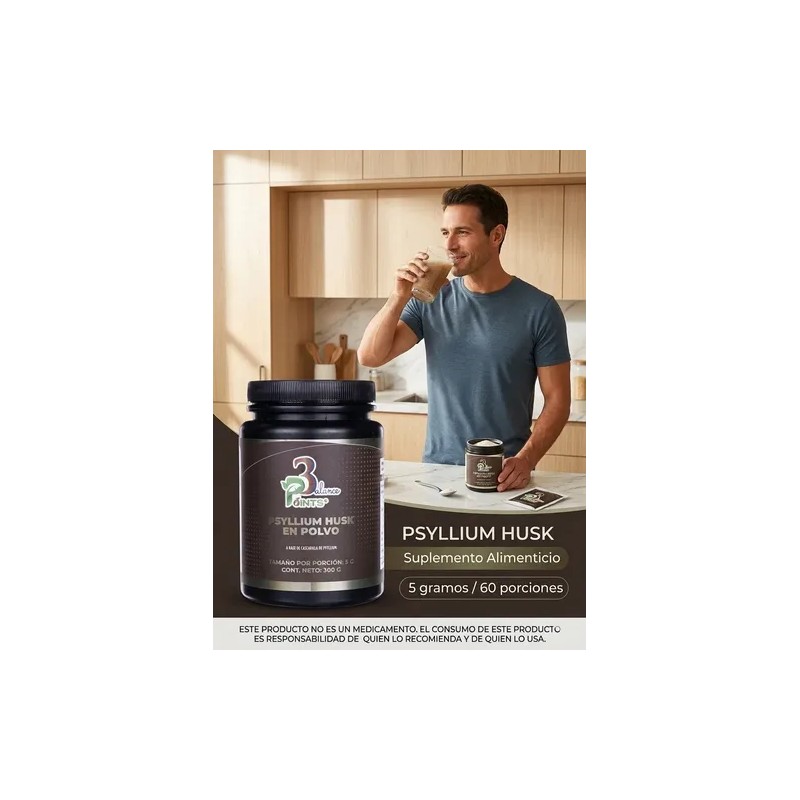 Psyllium Husk 3balancepoints Fibra Dietética, Pro-digestiva