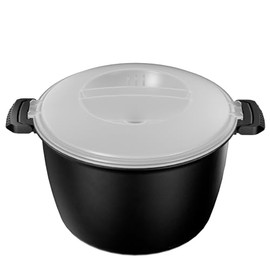 Vaporera Grande para Microondas de 3 Cuartos - AJXX Micro Cookware Vaporera de Verduras para Cocinar, Cocinador para Microondas con Recipiente para Alimentos, Filtro Extraíble y Lockab - Sin BPA, Apto