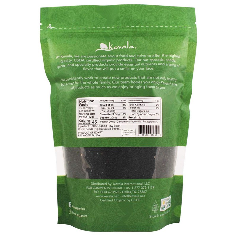 Kevala Organic Black Cumin Seeds (Nigella Sativa) – Raw Seeds