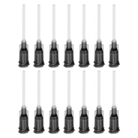 QUARKZMAN Pack of 50 16G Plastic Dispensing Needles, 1" PTFE Glue Needle Tube, Blunt Luer Lock Tip Applicator with PP Flexible Needle for Liquid Glue Gun, Grey