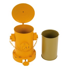 Giciashop Retro Kitchen Trash Can,Vintage Trash Can with Lid Fire Hydrant Waste Bin Indoor Outdoor Garbage Bins for Gardens Craft Rooms Cafes Bars, 10.24 * 15.35in, Yellow