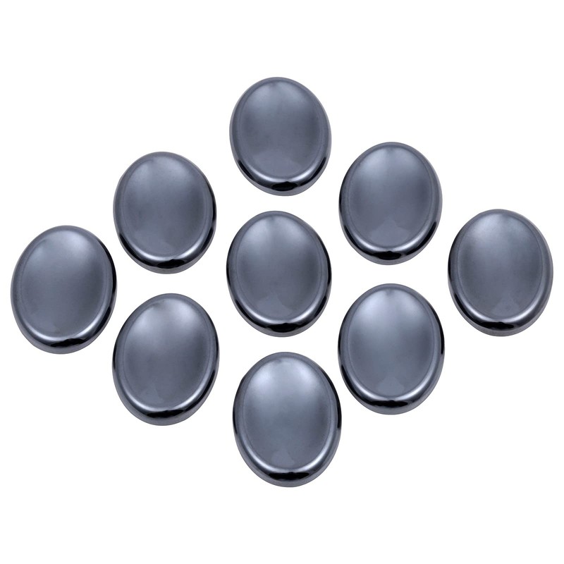 Nupuyai Hematite Worry Stone Thumb Stone Gemstone Oval Concave Healing