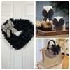 jijAcraft 6.4CM Black Wired Burlap Ribbon: 10m Hessian Ribbon Roll