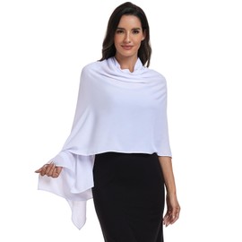 olyrjie Chiffon Shawl and Wraps for Women Warm Scarves Wedding Evening Bridal Scarfs Pashmina Shawls White