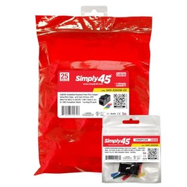 Simply45 Cat6 UTP Black Keystone Feed-Thru Coupler - 25-Pack - Inline/Slim Style, Cat6 UTP, ANSI/TIA 568.2-D, ISO/IEC 11801 Class E. Supports S45 Snap-On ID Bars - S45-3260B-25