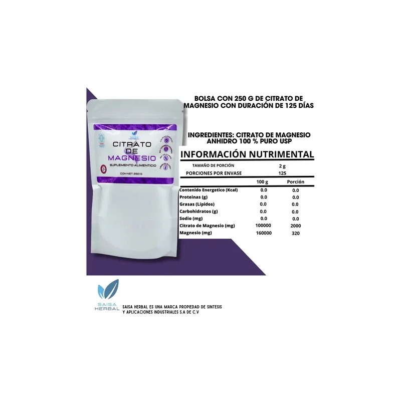 Citrato Magnesio 250 Potasio