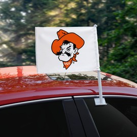 Oklahoma State University Secondary Logo Car Truck Flag with Window Clip On Pole Holder