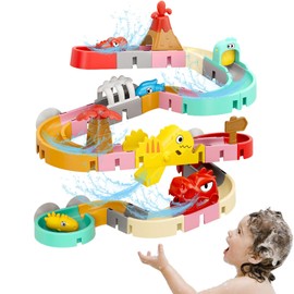 Bath Toys for Kids 3-5 Water Table Toys for Toddlers 1-3 Dinosaur Bathtub Building Tracks Slide for Boys Girls Suction Cup Baby Bath for Kids Age 2 3 4 5 6 7 8 Birthday Gift