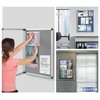 SWANCROWN Enclosed Bulletin Board Lockable Noticeboard Case with Aluminium Frame,Grey