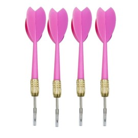 HRLORK 4 Packs Plastic Darts Set Steel Tip Kids Darts Pink Integrated Dart Flights and Shafts