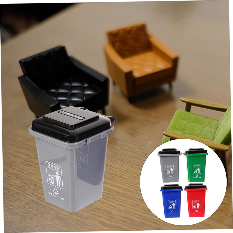 Hohopeti Miniature Garbage Can Model Educational Thickened Desktop Waste Bin