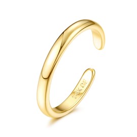 Jstyle 14k Gold Filled Toe Rings for Women Adjustable Toe Ring Band Rings Cubic Zirconia Daisy Flower Gold Toe Rings Summer Beach Foot Feet Jewelry Simple Toe Ring