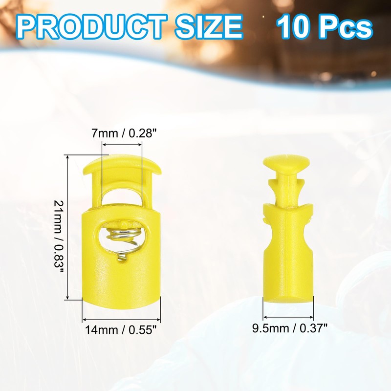 PATIKIL Plastic Cord Lock, 10 Pack Single Hole Spring Toggle