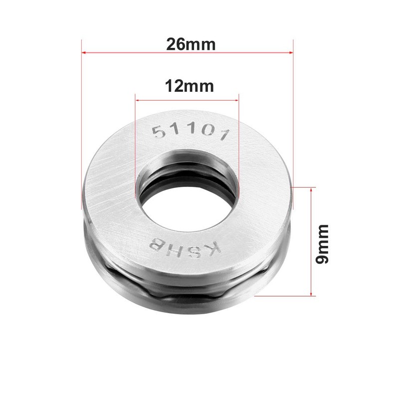 sourcing map 51101 Thrust Ball Bearings 12mm x 26mm x
