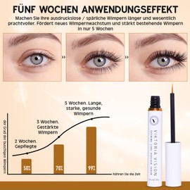 Viktoria Vision Eyelash Serum - Extremely Long Eyelashes in 5 Weeks, Eyelash Serum, Eyelash Care Vegan Formula with Peptides, Eyelash Booster Stimulates, Strengthens Eyelash Growth, 3 ml