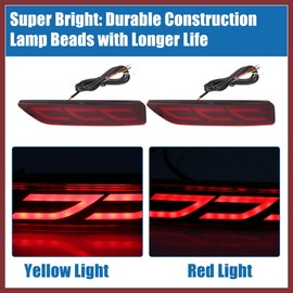 HEROFFIX Rear Bumper Reflector Fog Brake Driving Tail Turn Signal Light Red Amber LED for Honda CRV 2007 2008 2009 Plastic Red Lens 1 Pair Replace Parts