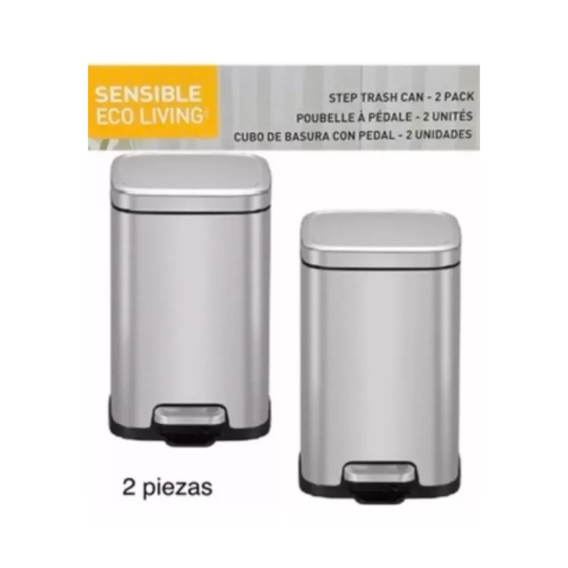 EKO SENSIBLE ECO LIVING 2 Bote De Basura Acero Inoxidable