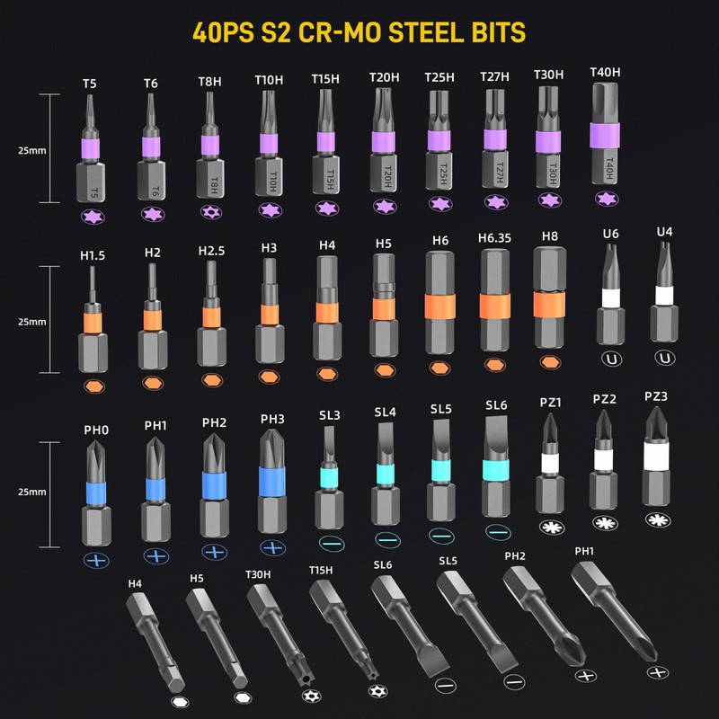 42 in 1 Magnetic Screwdriver Set with Detachable Ratchet Handle
