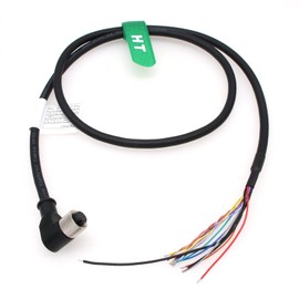 HangTon Cognex in-Sight 7000 Cable Right Angle M12 A-Coded 12 Pin Female to Flying Lead for Baumer Keyence IV3 Camera Encoder Sensor Vision Automation 1m