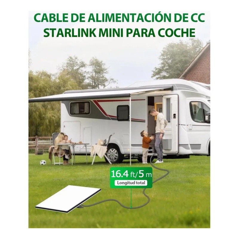 Cable Alimentador De Dc A Encendedor Auto Para Starlink Mini