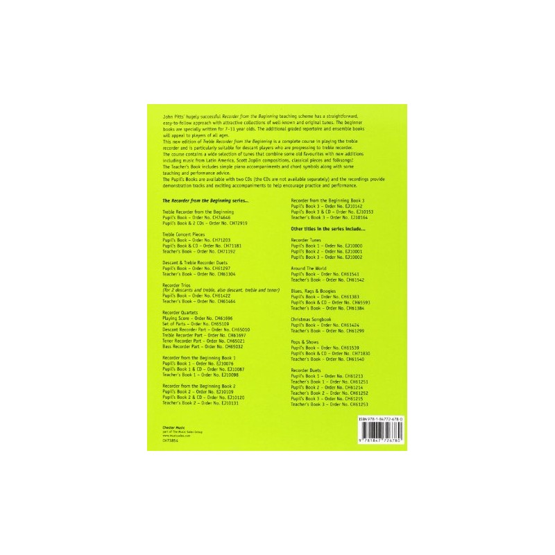 Treble Recorder From The Beginning - Teacherâs Book