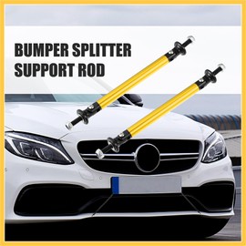 REPAIROCK 1pair 100mm 3.94" Splitter Support Rods Adjustable Front Rear Bumper Lip Splitter Strut Rod Tie Support Bars Fit Most Vehicle Gold Tone Auto Replacement Parts