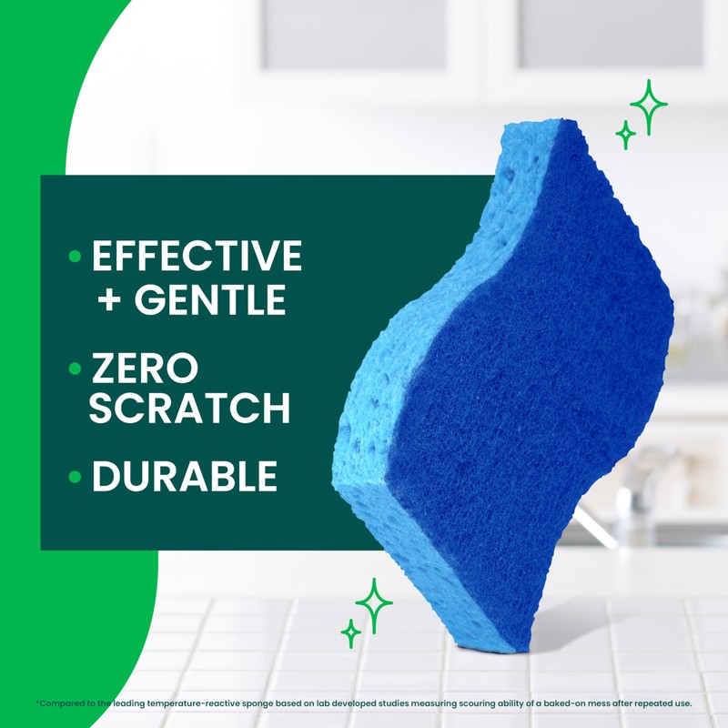 Scotch-Brite Zero Scratch Scrub Sponge, 6 Kitchen Sponges for Cleaning