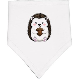 inktastic Hedgehog Woodland Animal Cute Baby Bandana Bib White and Black 46d0c