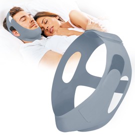 OHELEEP Anti Snore Chin Strap for CPAP Users, Snore Stopper Adjustable, Chin Strap for Sleeping Comfortable Stop Snoring Solution, Anti Snoring Devices Breathable and Reusable, Gray, M